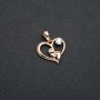 Xuping Pendant 18K Gold-Plated Heart with Little Feet and White Rhinestones, diameter 21x17mm +