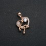 Xuping Pendant 18K Gold-Plated Heart with Little Man and White Rhinestones, diameter 24x15mm +