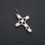 Xuping Pendant 18K Gold-Plated Cross with White Crystals, diameter 35x20mm +