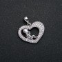 Xuping Pendant Rhodium Heart with Baby and White Rhinestones, diameter 23x21mm +