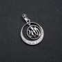 Xuping Rhodium Pendant with White Rhinestones, 29x22mm diameter +