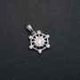 Xuping Rhodium Pendant with White Rhinestones, 19x14mm diameter +