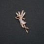 Xuping 18K Gold-Plated Fairy Pendant with White Rhinestones, 30x14mm diameter +