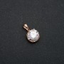 Xuping 18K Gold-Plated Pendant with White Crystal and White Rhinestones, 18x12mm diameter +