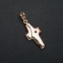 Xuping 18K Gold-Plated Cross Pendant with Black Rhinestone, 35x14mm diameter +