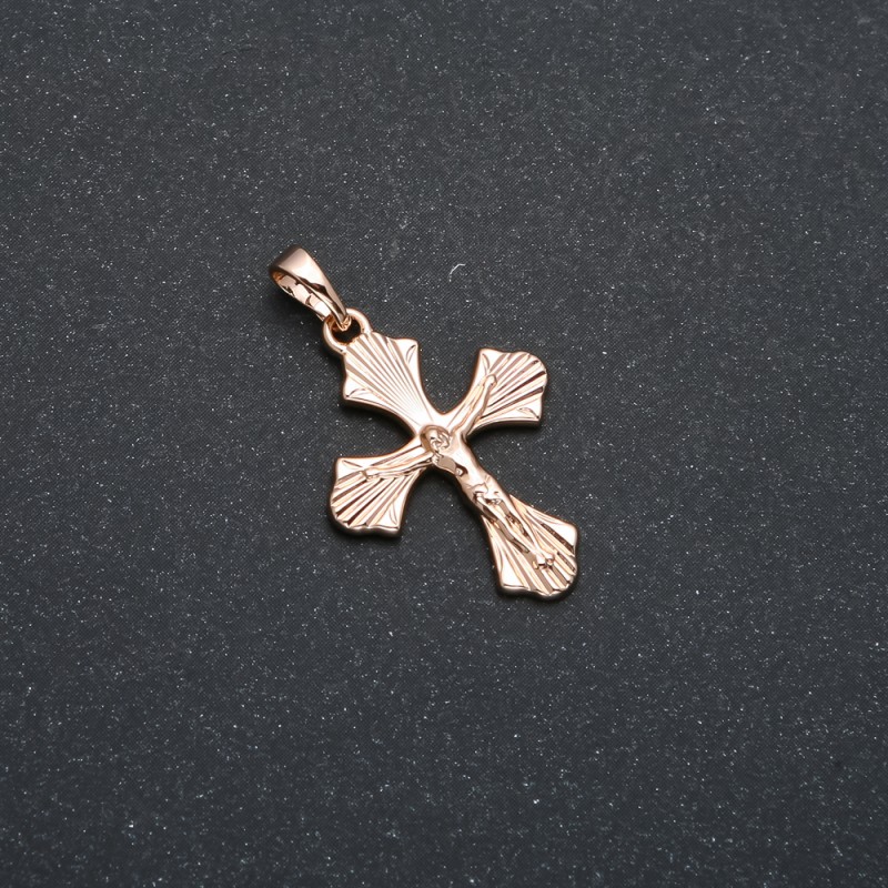Xuping 18K Gold-Plated Cross Pendant, 29x18mm diameter +