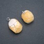 Silver-Wire Wrapped Citrine Pendant, 30x22mm diameter+