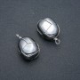 Silver-Wire Wrapped Hematite Pendant, 30x22mm diameter+