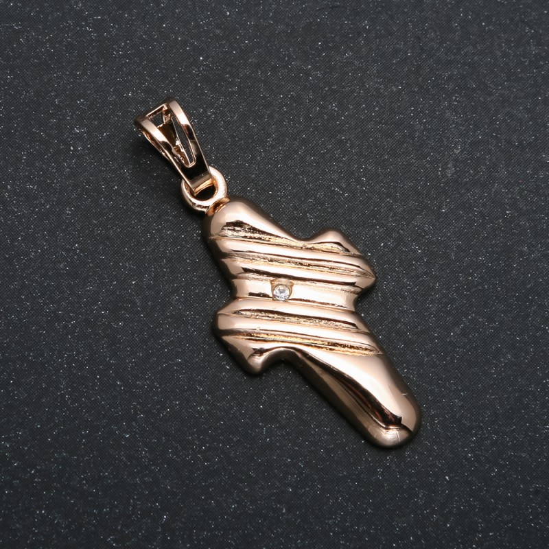 Xuping Pendant 18K Gold-Plated Cross with White Rhinestone, Diameter 35x14mm+