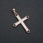 Xuping Pendant 18K Gold Plated Cross with White Rhinestones, diameter 37x25mm+