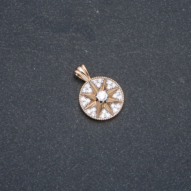 Xuping Pendant 18K Gold Plated with White Rhinestones, diameter 21x15mm +