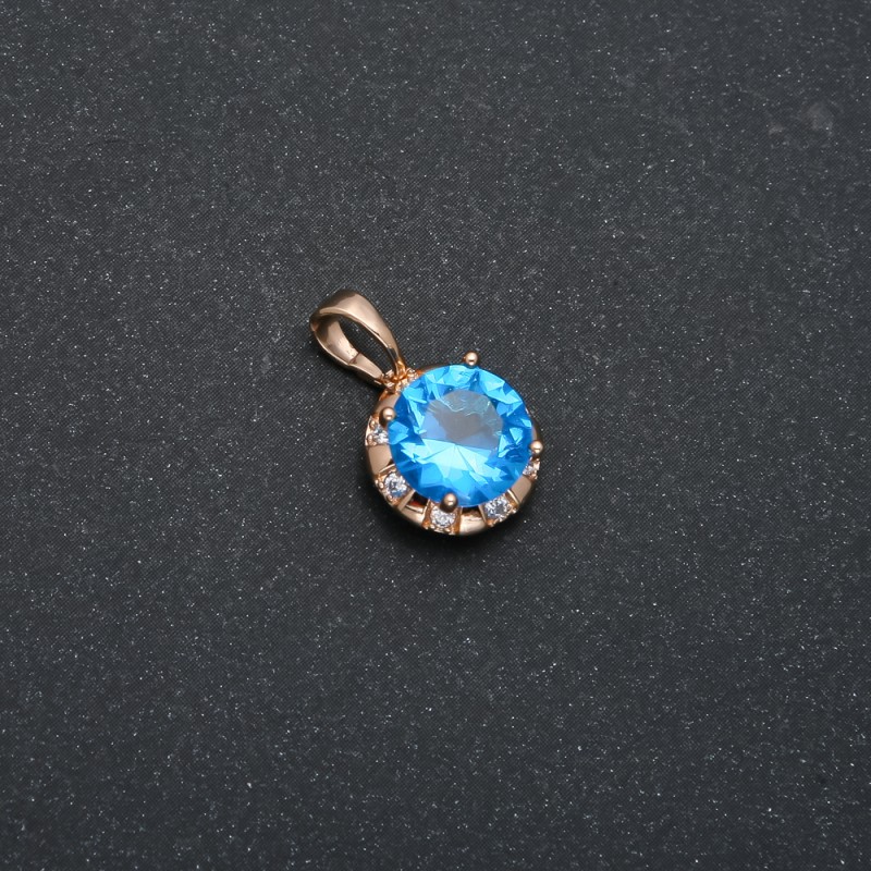 Xuping Pendant 18K Gold Plated with Blue Crystal and White Rhinestones, 18x12mm +