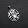 Xuping Pendant Rhodium with White Crystal, diameter 29x19mm +