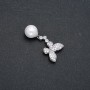 Xuping Pendant Rhodium with Pearl and White Rhinestones, diameter 32x14mm +