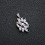 Xuping Rhodium Pendant with White Crystals, 22x12mm +