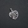 Xuping Rhodium Heart Pendant with White Rhinestones, 25x18mm +