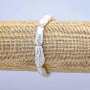 Baroque Pearl Stretch Bracelet, 18x8mm+-, Length 18cm+