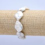 Baroque Pearl Stretch Bracelet, 22x15mm+-, Length 18cm+