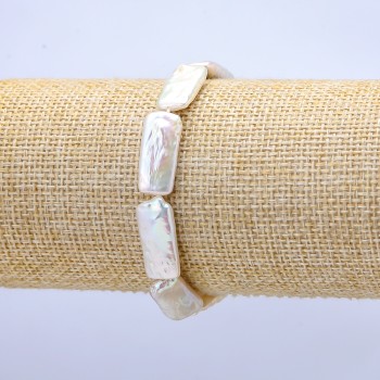 Baroque Pearl Stretch Bracelet, 9x21mm+-, Length 18cm+