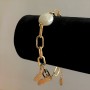 Xuping 18K Gold Plated Bracelet with Baroque Pearls, Length 20-22cm, Thickness 7mm +