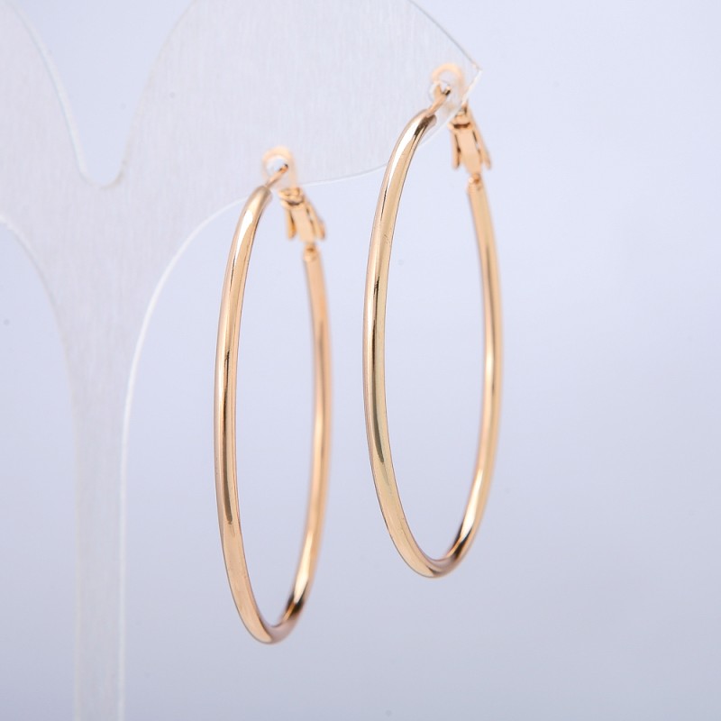 Xuping Hoop Earrings 18K Gold Plated, Thickness 2-3mm +-, Diameter 55mm +