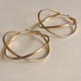 Xuping Ring Earrings with 18K Gold and Rhodium Plating, Diameter 13.5x37mm +