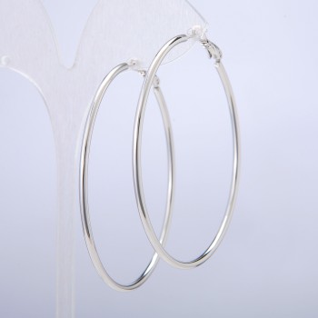 Xuping Hoop Earrings with Rhodium Plating, thickness 2.1mm +/-, diameter 51mm+