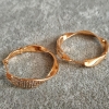 Xuping Hoop Earrings, 18K Gold Plated with White Rhinestones, thickness 6mm +/-, diameter 30mm+