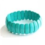 Elastic Bracelet Green Turquoise with Veining, Rectangular Stones 22x8mm +