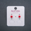 Xuping Stud Earrings, 18K Gold Plated, with Red Bead, diameter 5mm+