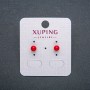 Xuping Stud Earrings, 18K Gold Plated, with Red Bead, diameter 5mm+