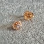 Xuping Stud Earrings, 18K Gold Plated, with White Crystal, diameter 6.5mm+