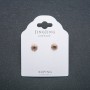Xuping Stud Earrings, 18K Gold Plated, with Gray Crystal, diameter 6.5mm+