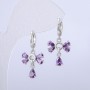 Xuping Rhodium-Plated Earrings with Lilac Crystals, 14mm Diameter +/-, 28mm Thickness +