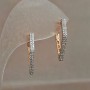 Xuping Earrings, 18K Gold Plated with White Rhinestones, 22x2mm Diameter +