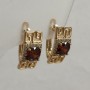 Xuping Earrings, 18K Gold Plated with White Rhinestones and Red Crystal, 16x8mm Diameter +