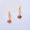 Xuping Earrings, 18K Gold Plated with Red Crystal, 22x8mm Diameter +