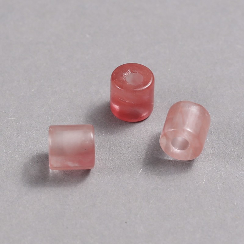 Pandora Bead Natural Watermelon Tourmaline Stone 9x9mm, hole diameter 3.5mm +