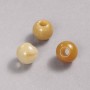 Pandora Bead Natural Yellow Agate Stone 14x12mm +/-, hole diameter 5.5mm +