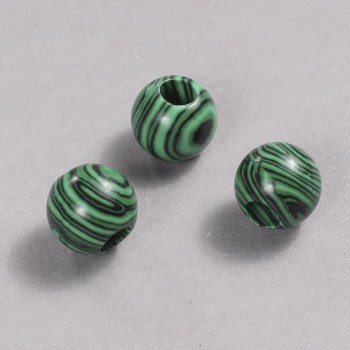 Pandora Bead Malachite 14x12mm + -, hole diameter 5.5mm +