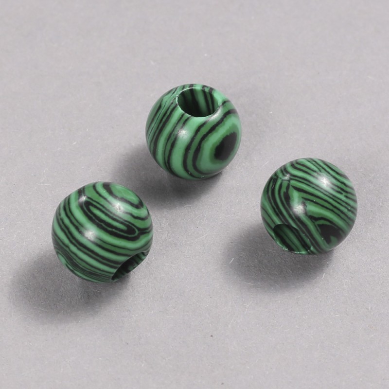 Pandora Bead Malachite 14x12mm + -, hole diameter 5.5mm +