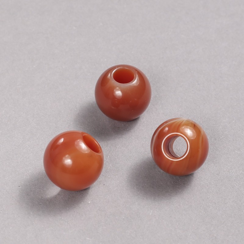 Pandora Bead Natural Stone Carnelian 16x14mm + -, hole diameter 5.5mm +