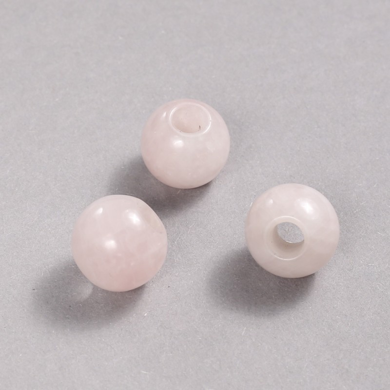 Pandora Bead Natural Stone Rose Quartz 16x14mm + -, hole diameter 5.5mm +