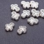 Cross Bead Finding 14x12mm, Silver Metal Color, 20g Pack +/-10pcs