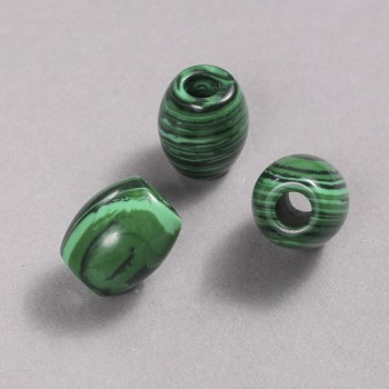 Pandora Bead Malachite 16.5x15.5mm +/-, hole diameter 5.5mm +