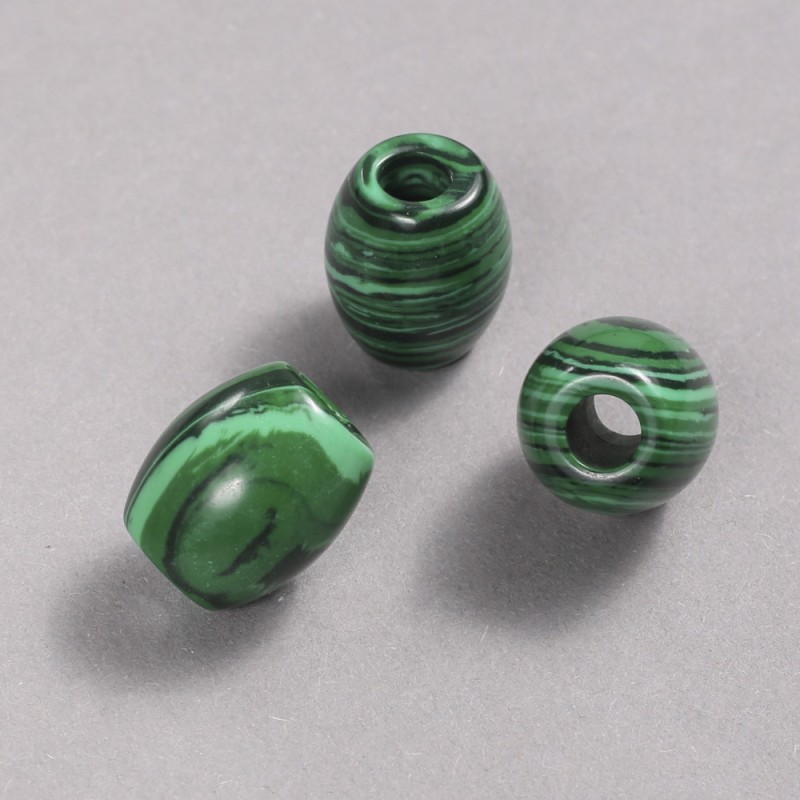 Pandora Bead Malachite 16.5x15.5mm +/-, hole diameter 5.5mm +