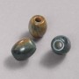 Pandora Bead Natural Stone Green Jasper 16.5x15.5mm +/-, hole diameter 5.5mm +