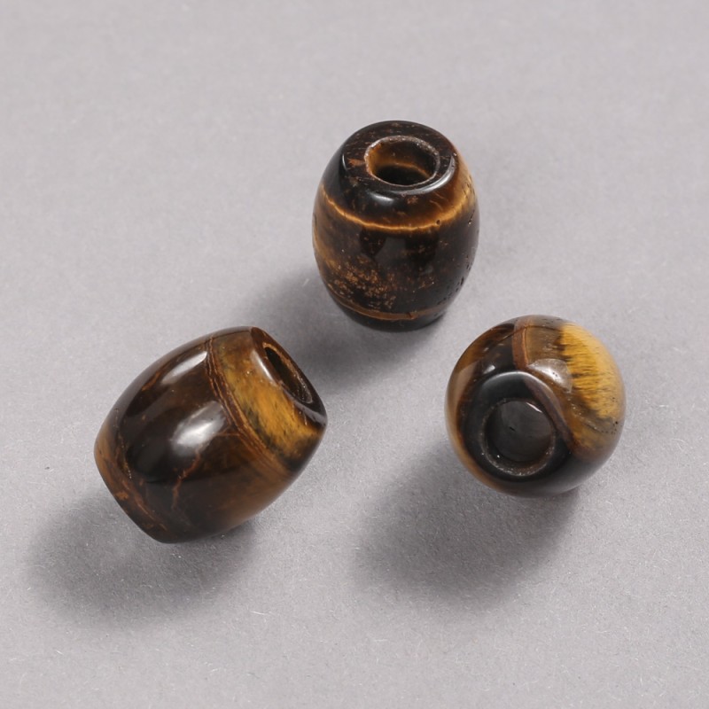 Pandora Bead Natural Stone Tiger's Eye 16.5x15.5mm +/-, hole diameter 5.5mm +