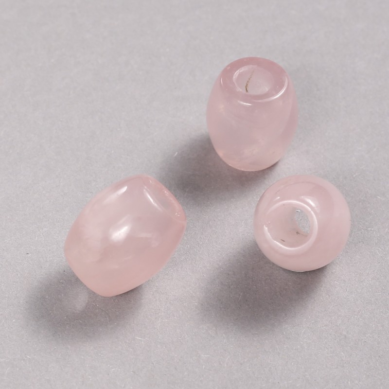 Pandora Bead Natural Stone Rose Quartz 16.5x15.5mm +/-, hole diameter 5.5mm +