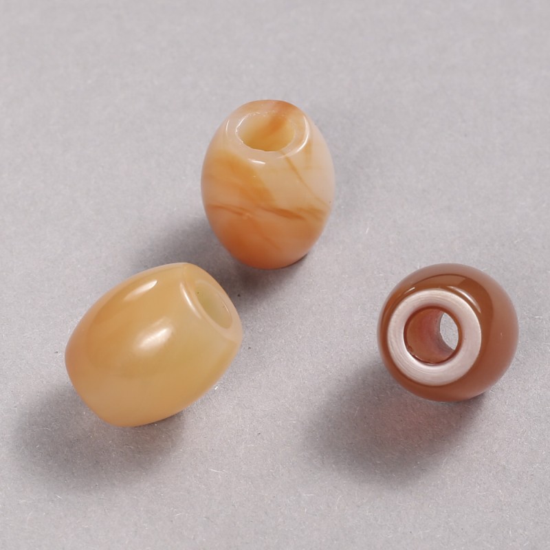 Pandora Bead Natural Stone Carnelian 16.5x15.5mm +/-, hole diameter 5.5mm +